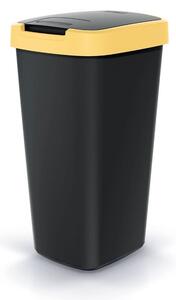 Odpadkový koš s barevným víkem, 25 l, žlutá / černá