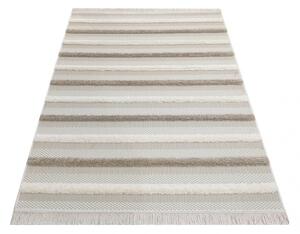 Béžový skandinávský koberec s pruhovaným motivem Šířka: 120 cm | Délka: 170 cm