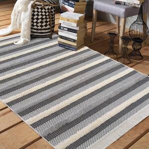Pruhovaný skandinávský koberec s ozdobnými třásněmi Šířka: 160 cm | Délka: 230 cm