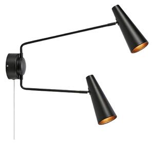 Markslöjd 108690 - Nástěnná lampa PEAK 2xE14/40W/230V černá