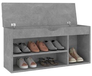 Lavice Chester s botníkem a poduškou - betonově šedá | 104x30x49 cm