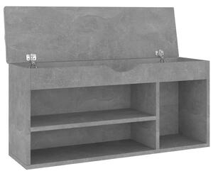 Lavice Chester s botníkem a poduškou - betonově šedá | 104x30x49 cm