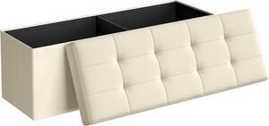 SONGMICS Taburet s úložným prostorem 110 x 38 x 38 cm béžová