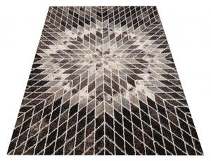 Hnědý vzorovaný koberec a abstraktním motivem Šířka: 60 cm | Délka: 100 cm