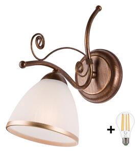 Brilagi - LED Nástěnné svítidlo ANTICO 1xE27/60W/230V bronz patina