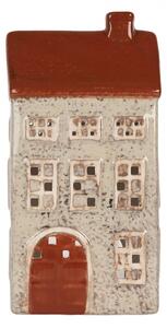 Béžový keramický domek na čajovou svíčku Lamont - 12*8*24 cm - Clayre & Eef