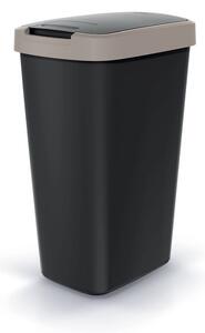 Odpadkový koš s barevným víkem, 45 l, hnědá / černá