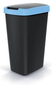 Odpadkový koš s barevným víkem, 45 l, modrá / černá