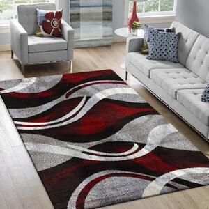 Červený vzorovaný koberec s jemným vlasem Šířka: 200 cm | Délka: 290 cm