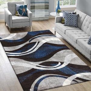 Moderní vzorovaný koberec do obývacího pokoje modré barvy Šířka: 80 cm | Délka: 150 cm