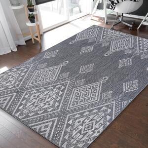 Unikátní skandinávský koberec do obývacího pokoje šedé barvy Šířka: 80 cm | Délka: 150 cm
