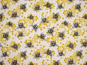 Snový svět Včely - lněná látka 240g/m2