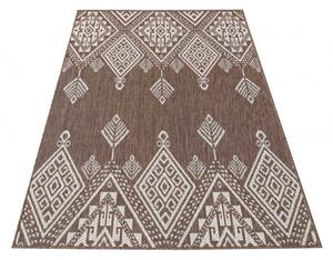 Luxusní hnědý koberec s bílým vzorováním Šířka: 80 cm | Délka: 150 cm