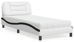 Postel s matrací Hvar bílá a černá 80 x 200 cm umělá kůže 3208688