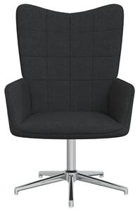 Relaxační křeslo Fredji se stoličkou - textil | černé