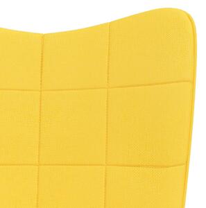 Relaxační křeslo Fredji se stoličkou - textil | hořčicově žluté