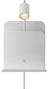 Nordlux - Nástěnné svítidlo s poličkou a USB ROOMI 1xGU10/8W/230V bílá