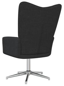 Relaxační křeslo Fredji se stoličkou - textil | černé
