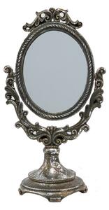 Hnědé stolní vintage zrcadlo s patinou - 16*11*29 cm