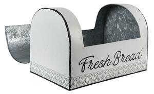 Bílý plechový retro chlebník Fresh Bread - 30*20*20 cm