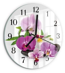 Skleněné nástěnné hodiny Orchidej zsoc-fi30-00178235