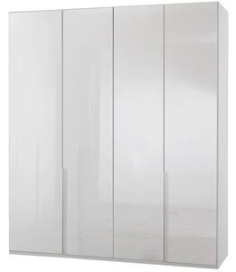 Šatní skříň New York D, 180 cm, bílá/bílý lesk
