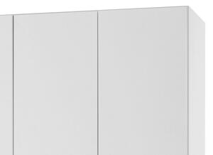 Šatní skříň se zásuvkami New York D, 135 cm, bílá/bílý lesk