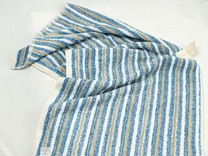 Snový svět Lněný ručník měkký modrý pruh Rozměr: 30 x 50 cm