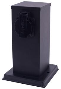 Elektrický zahradní sloupek Electric, nerezová ocel, 2 zásuvky, černá, (20 cm)