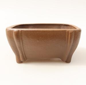 E-bonsai Keramická bonsai miska 10,5 x 10,5 x 4,5 cm hnědá