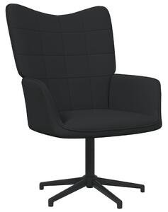 Relaxační křeslo Waleed se stoličkou - textil | černé