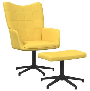 Relaxační křeslo Waleed se stoličkou - textil | hořčicově žluté