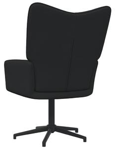 Relaxační křeslo Waleed se stoličkou - textil | černé