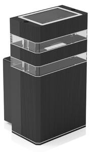 Exteriérové ​​nástěnné svítidlo Vini, 1x skleněné/černé hliníkové stínítko, (18 cm)