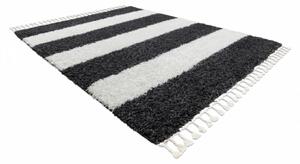 Kusový koberec Shaggy Pruhy šedý 160x220cm
