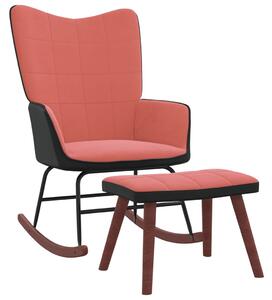 Houpací křeslo Nudie se stoličkou | růžové