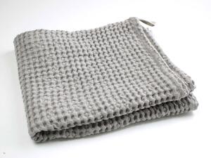 Snový svět Lněný ručník vaflový šedý - 48% len Rozměr: 50 x 50 cm