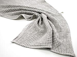 Snový svět Lněný ručník vaflový šedý - 48% len Rozměr: 50 x 90 cm