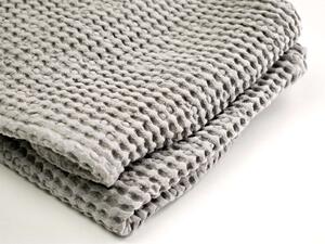 Snový svět Lněný ručník vaflový šedý - 48% len Rozměr: 80 x 120 cm