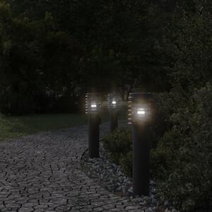 Venkovní stojací lampa se zásuvkou černá 60 cm nerezová ocel