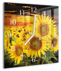 Skleněné hodiny Slunečnice zskb-30x30-00087357