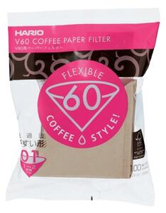 Hario papírový filtr V60-01 nebělené 100 ks