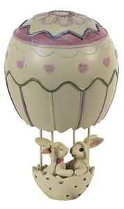 Dekorace zamilovaných králíčků v balónu - 11*11*19 cm