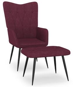 Relaxační křeslo Combs se stoličkou - textil | fialové