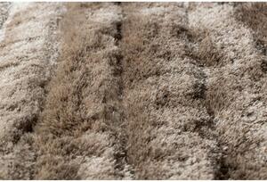 Luxusní kusový koberec shaggy Pasy hnědý 120x160cm