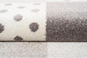 Dětský kusový koberec S puntíky béžový 133x190cm
