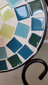Kovový set zahradního nábytku s mozaikou Turquoise sleva – Ø 60*72 cm / 36*35*91 cm