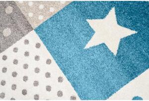 Dětský kusový koberec S puntíky béžovo modrý 133x190cm