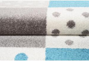 Dětský kusový koberec S puntíky béžovo modrý 133x190cm
