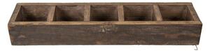 Hnědý antik dřevěný dekorativní box s 5ti přihrádkami Silen - 54*12*7 cm